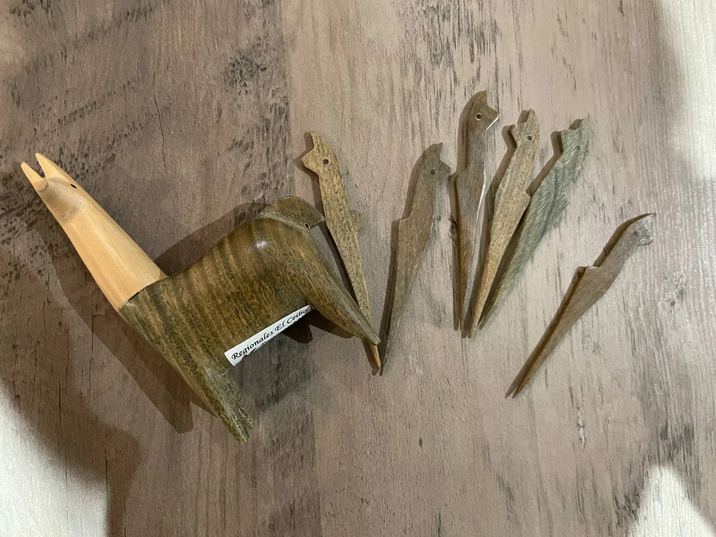 NEW Llama Shaped Wooden Toothpick Holder with Toothpicks thumbnail