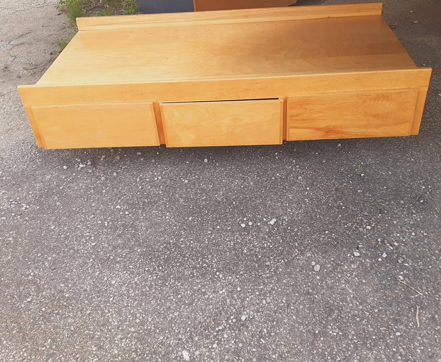 Wooden Bed with Three Drawers