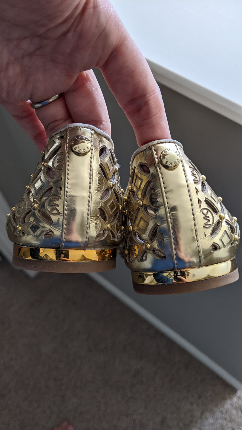 Gold Michael Kors Laser Cut Flats - Size 7M - photo 3