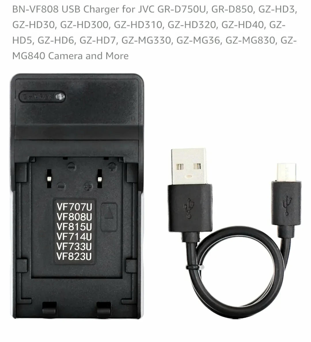 Kastar BN-VF808 USB Charger for JVC Camcorders image indicator(2)