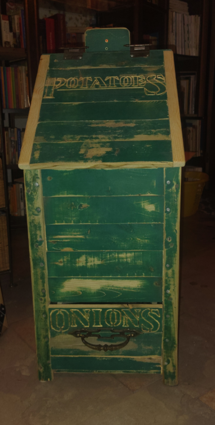 Rustic Farmhouse Style Potato and Onion Bin