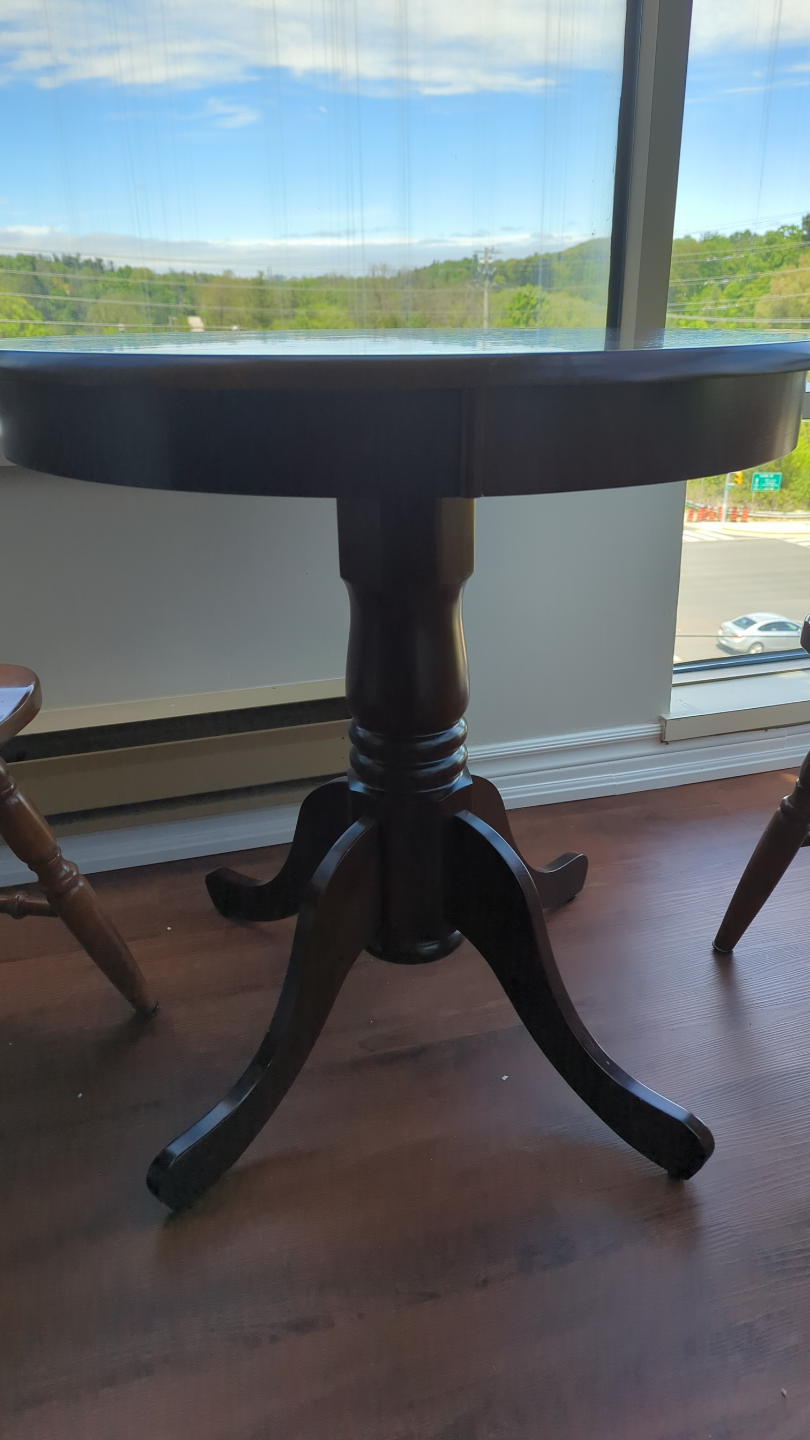 30" solid wood pedestal dining table - photo 2