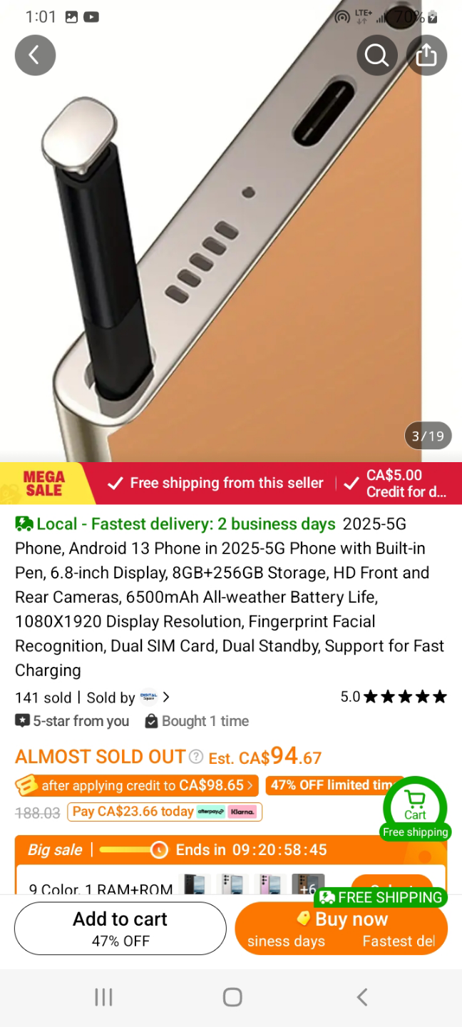 2025-5G Android Phone, 6.8-inch Display, 8GB+256GB, 6500mAh - photo 3