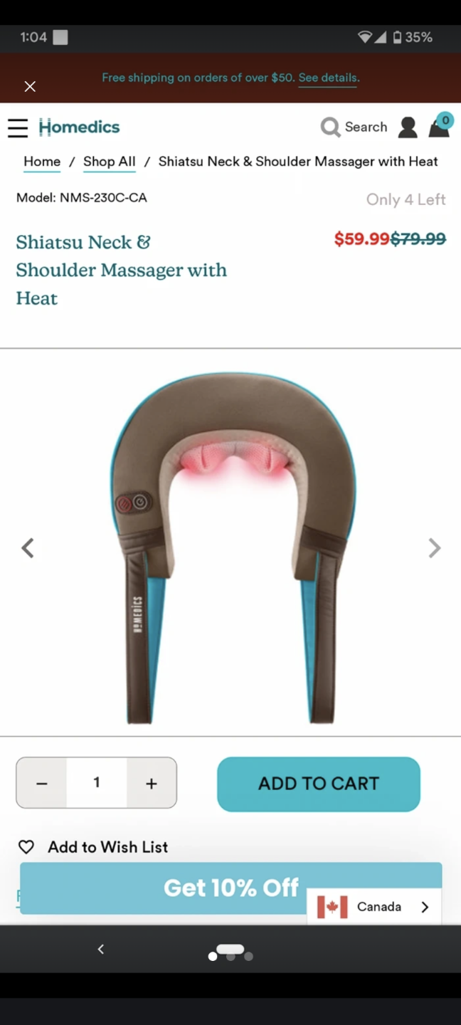 Homedics Shiatsu Neck & Shoulder Massager with Heat - photo 3