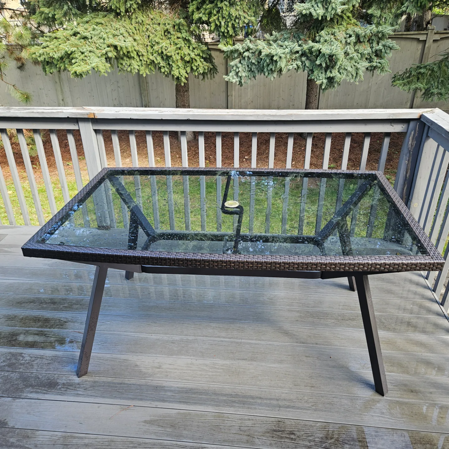 Outdoor Patio Table with Glass Top thumbnail