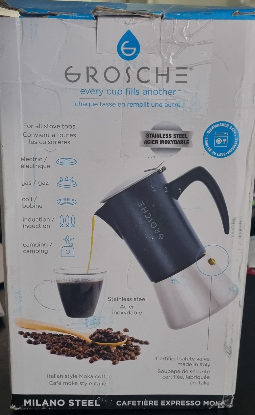 Grosche Milano Steel Moka Espresso Maker - photo 2