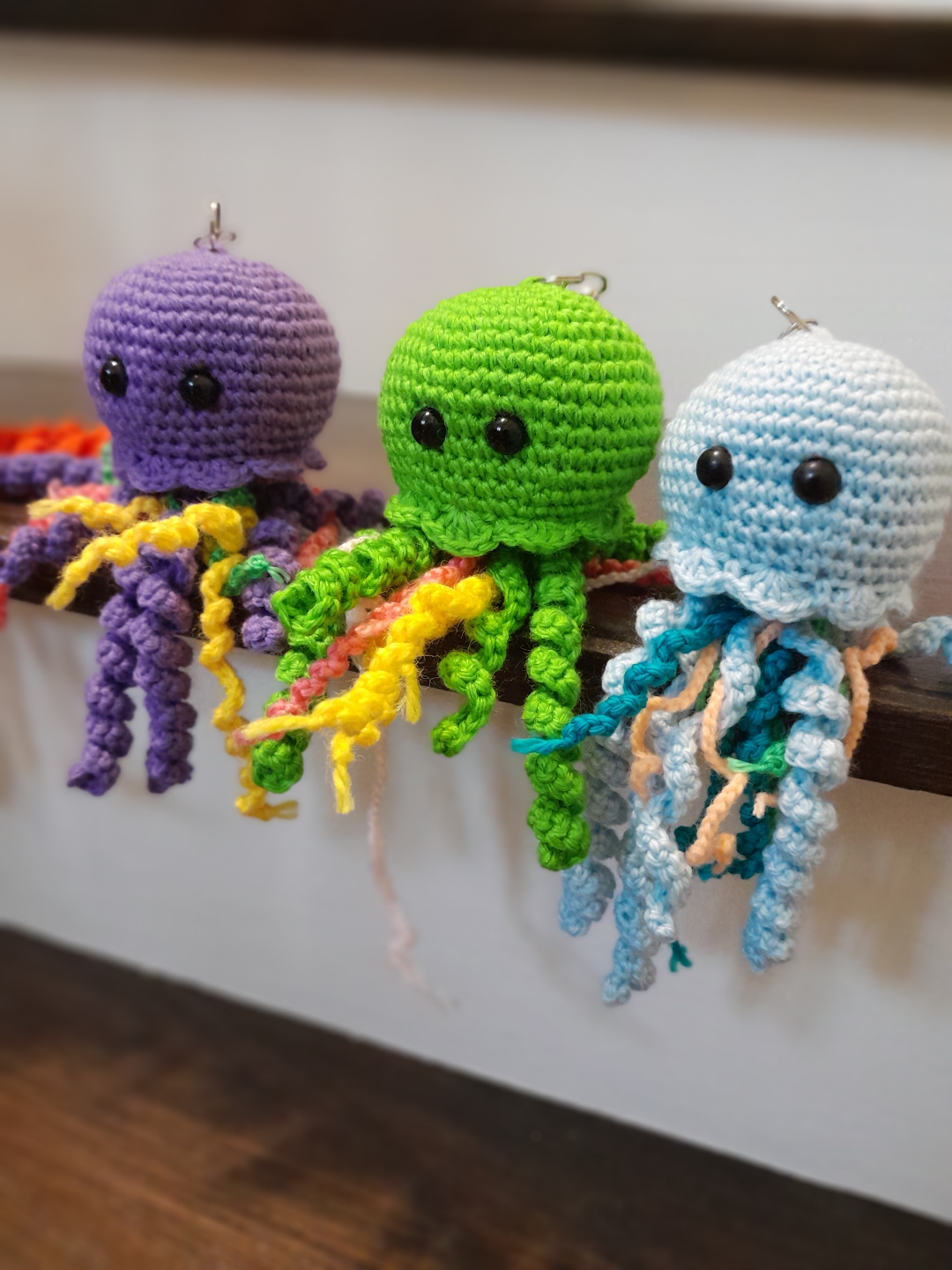 Handmade Crochet Jellyfish Keychains - photo 2