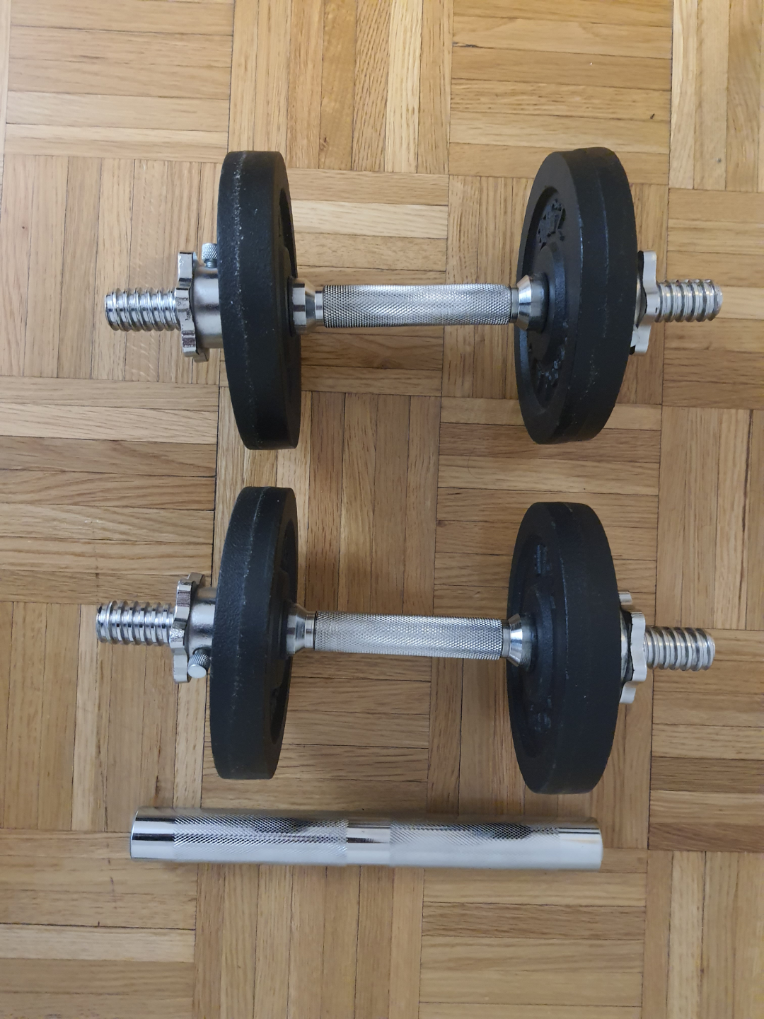 Pair of Adjustable Dumbbells with Bar