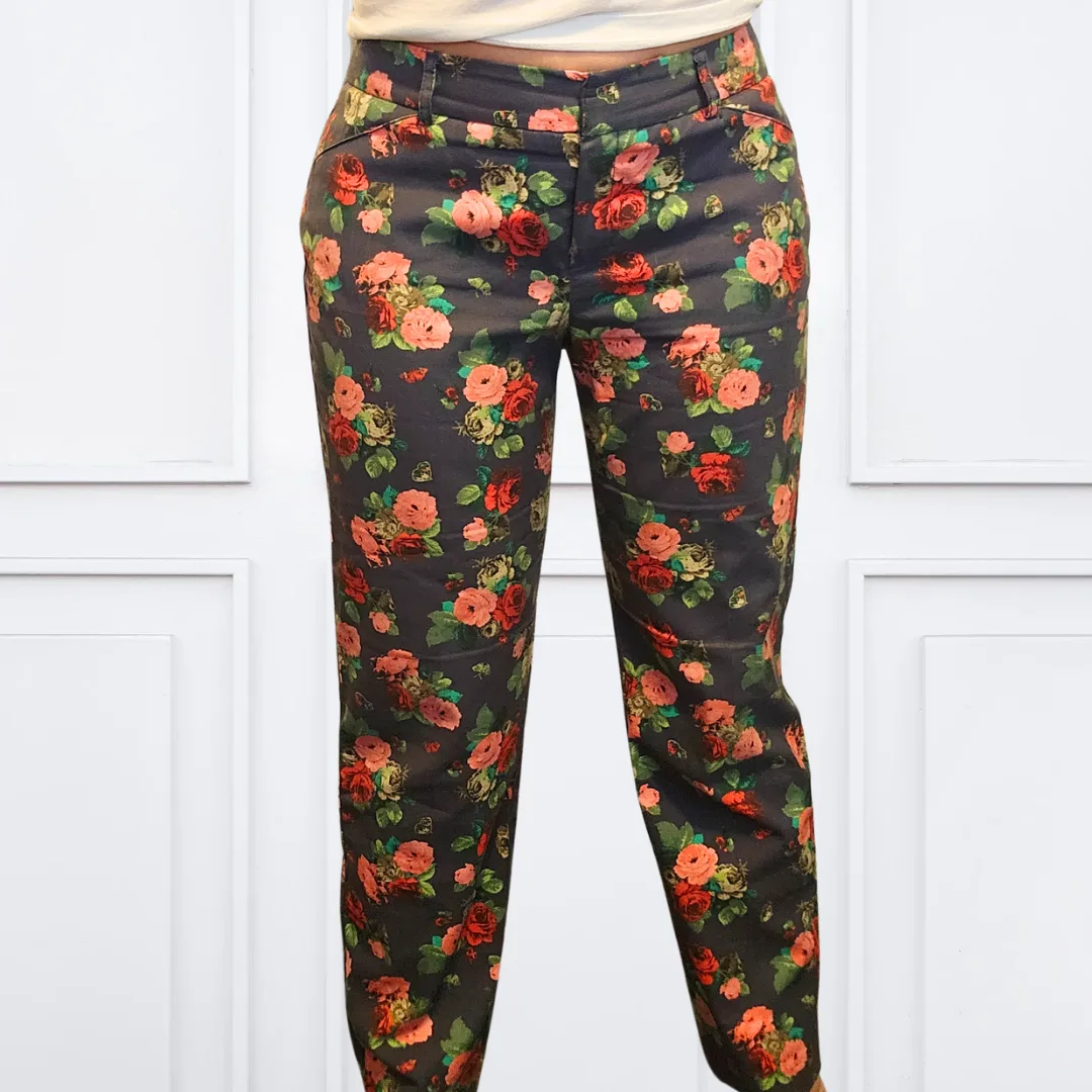 Zac & Rachel Floral Print Spring Summer Pants - Size 8 thumbnail