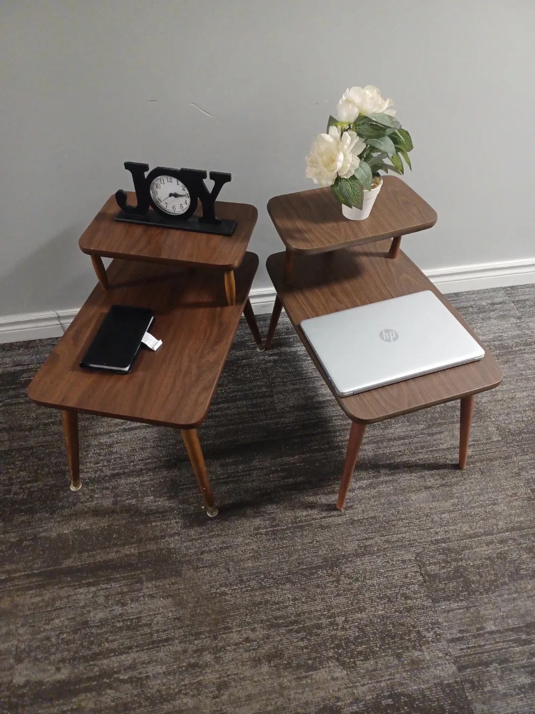 Mid-Century Modern Two-Tiered Nesting Tables image indicator(3)