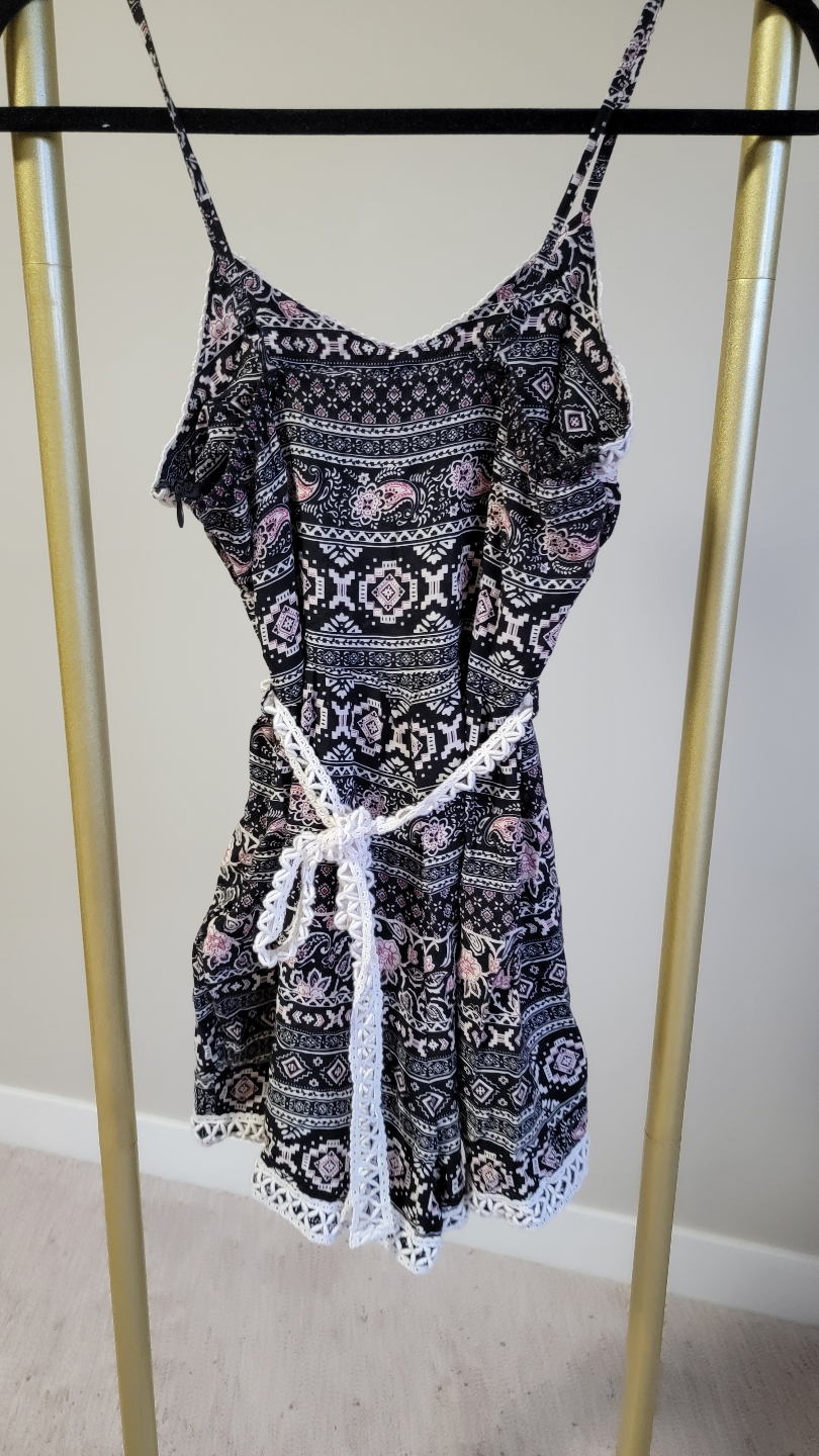 Black and Pink Floral Romper - photo 4