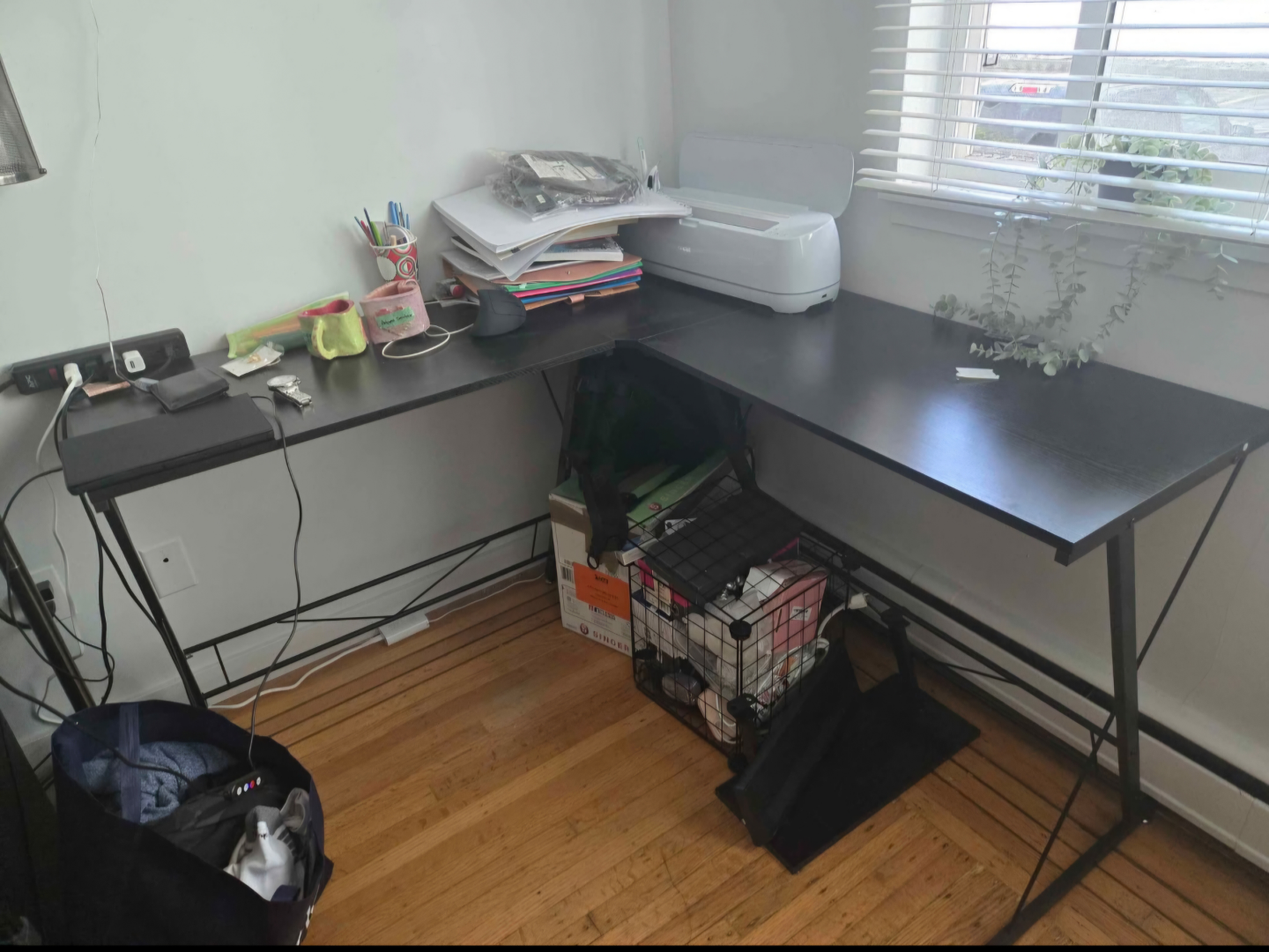 Black Corner Computer Desk L shaped