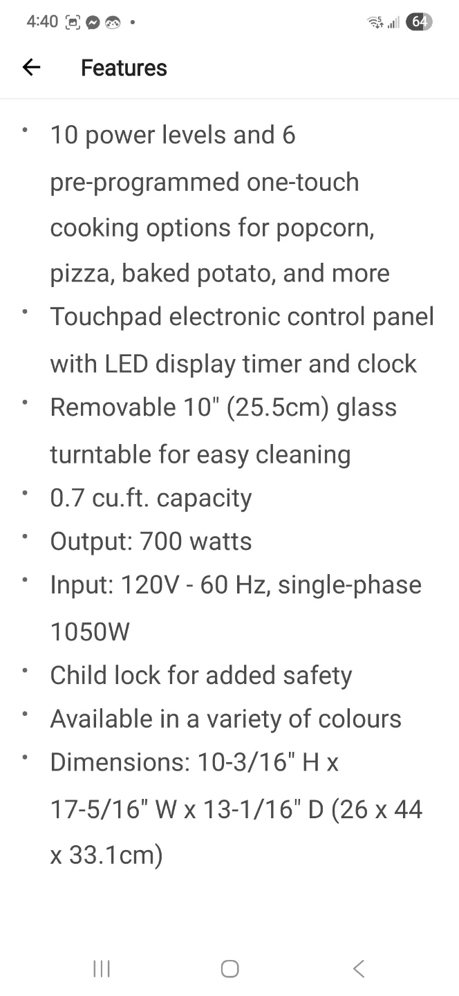 Master Chef 0.7 Cu. Ft. Countertop Microwave image indicator(8)