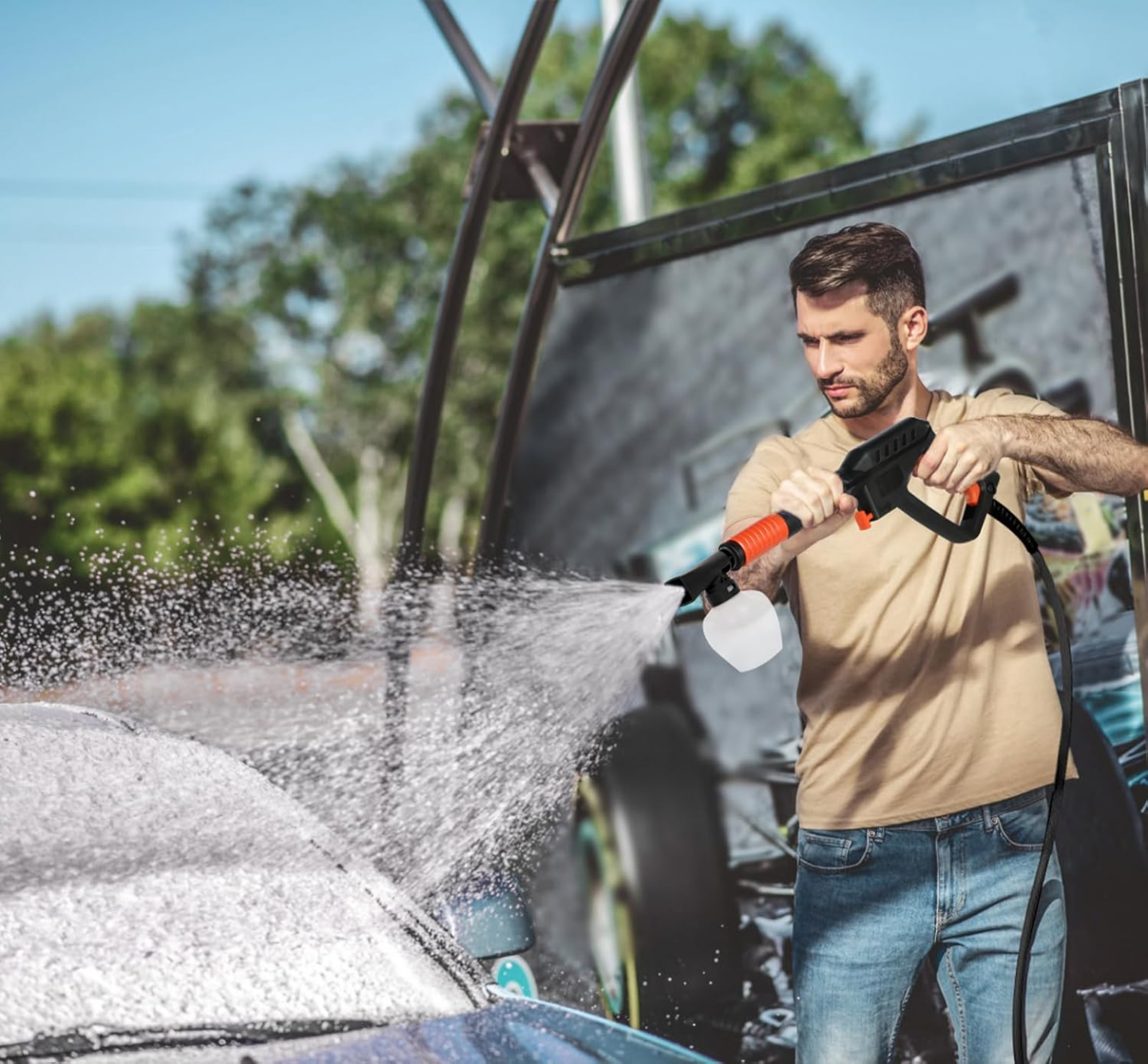 Electric Pressure Washer with Foam Cannon and Multiple Nozzles - photo 5
