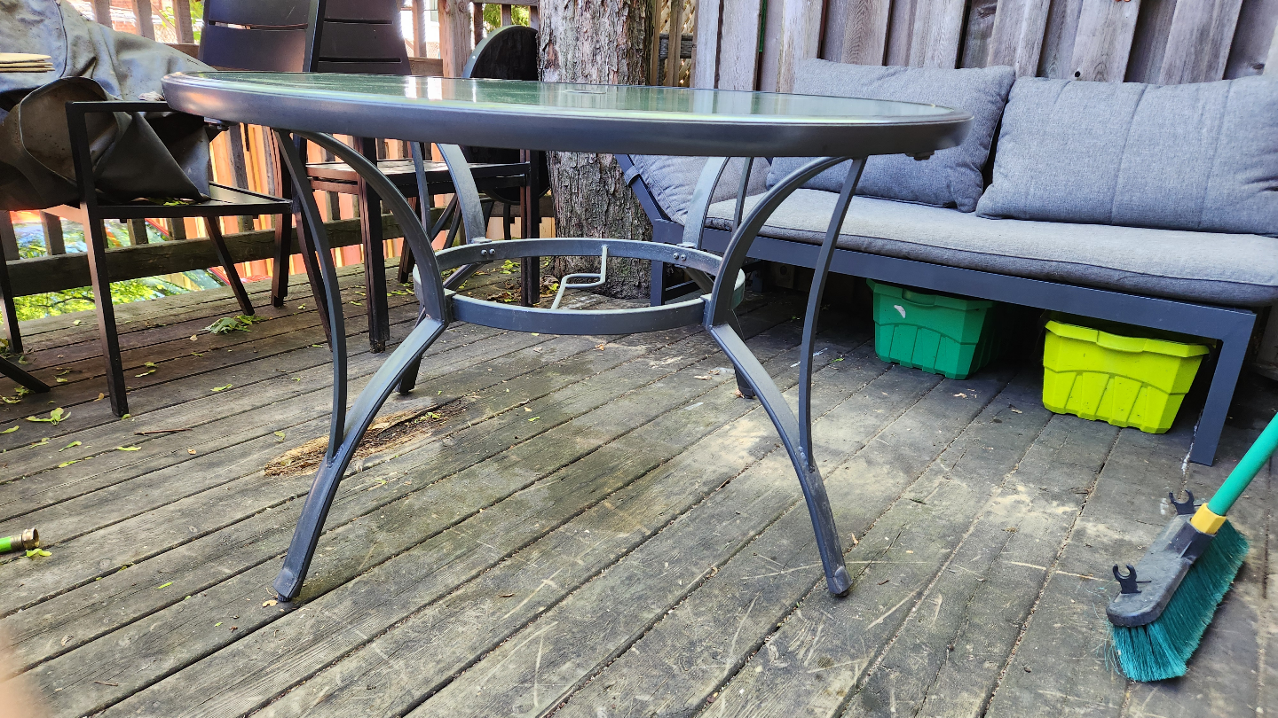Round Glass Top Patio Table - photo 2
