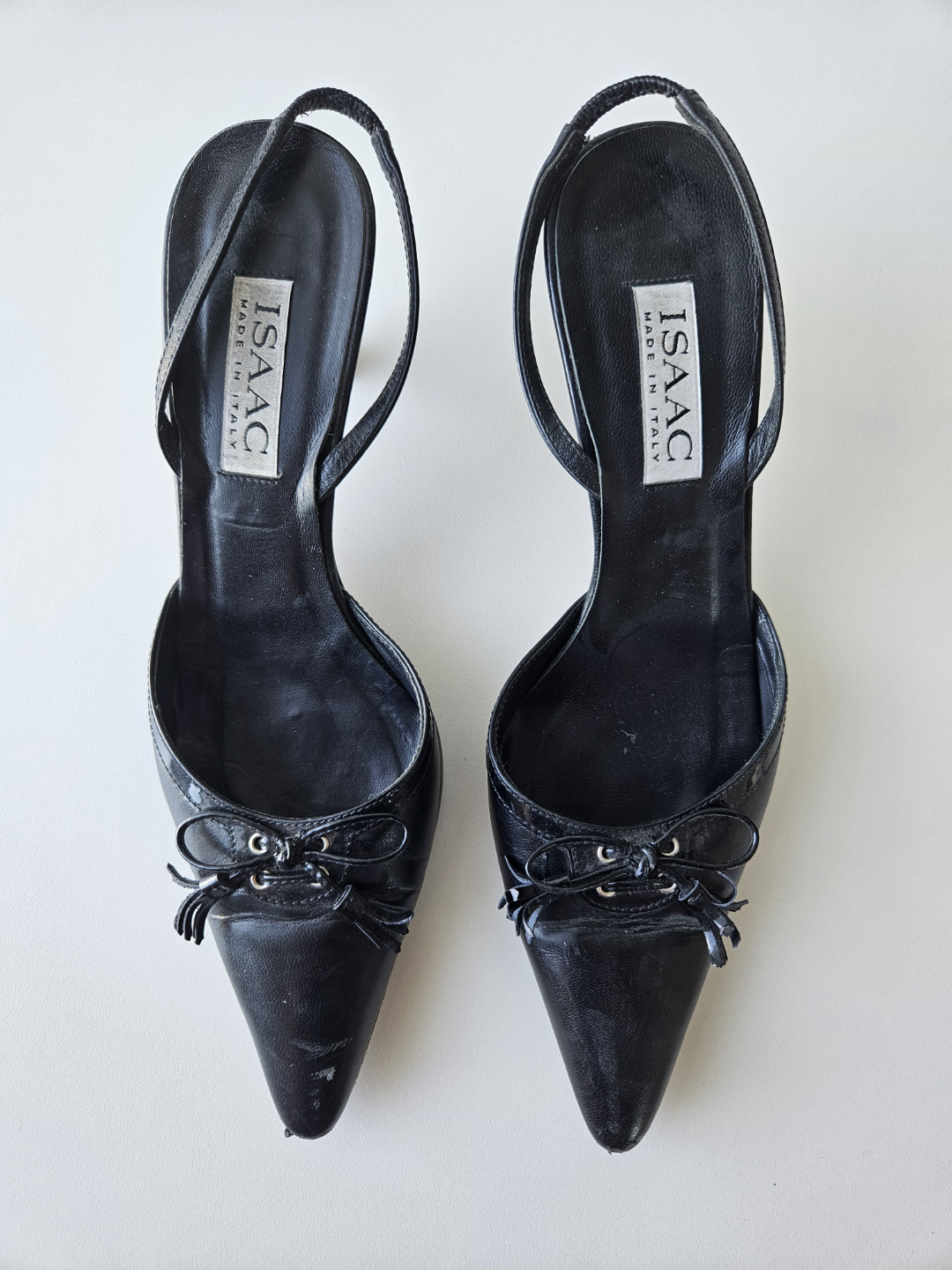 Black Isaac Mizrahi Slingback Heels with Bow Detail - photo 2