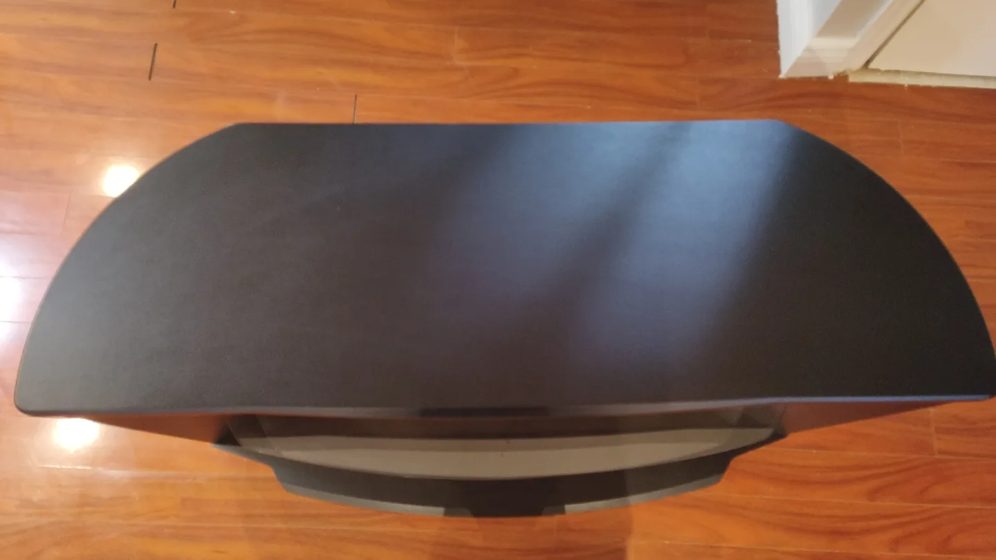 Black Corner TV Stand with Glass Shelves image indicator(5)