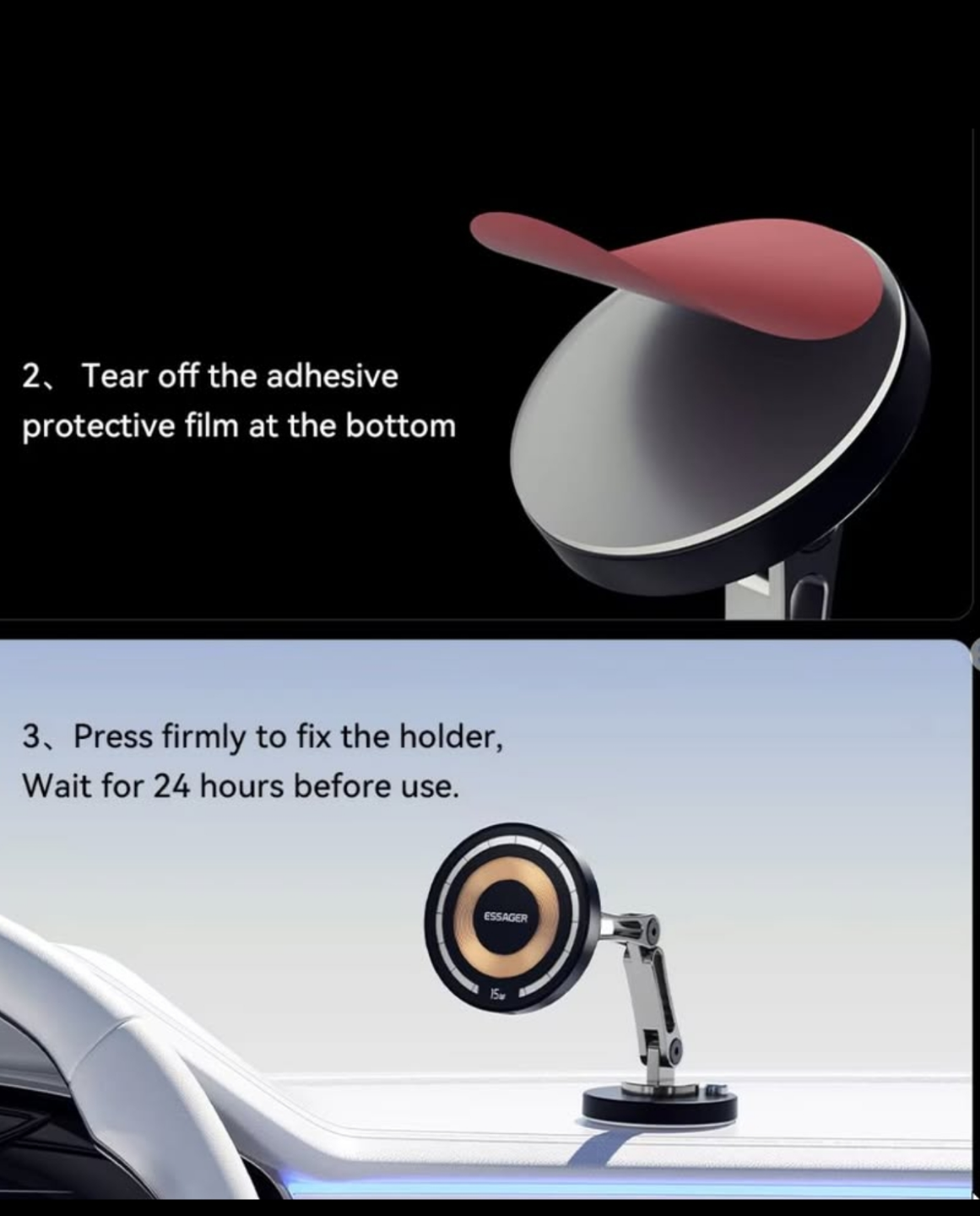 Magnetic Wireless Charger Car Phone Holder - photo 2