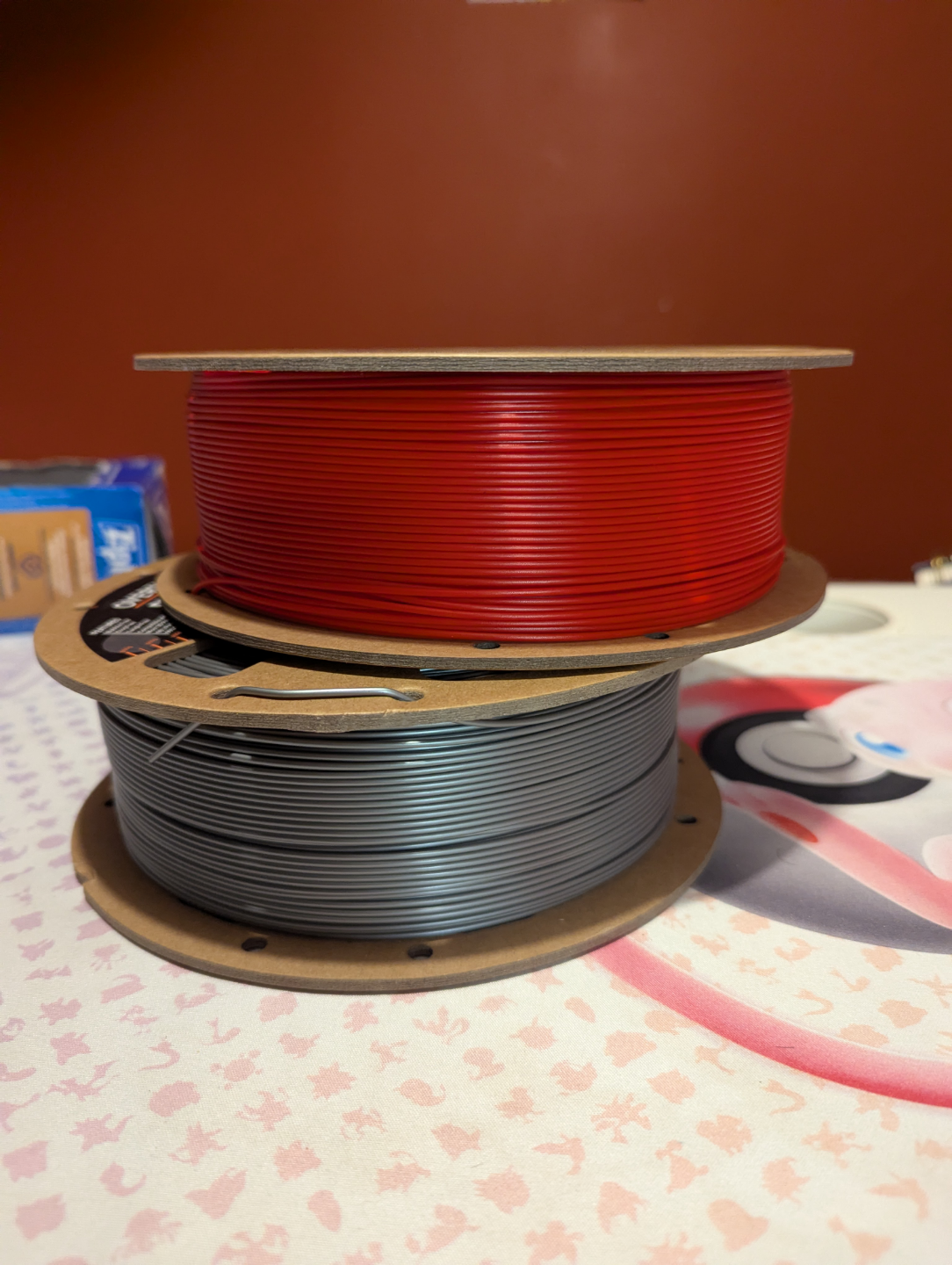 Overture PETG Filament - Red and Space Grey