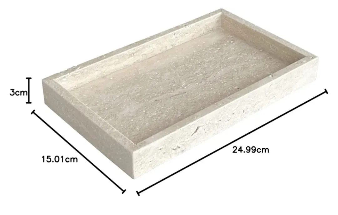 TRAVERTINE (STONE/MARBLE) Hand Made TRAY, MULTI-FUNCTIONAL image indicator(2)
