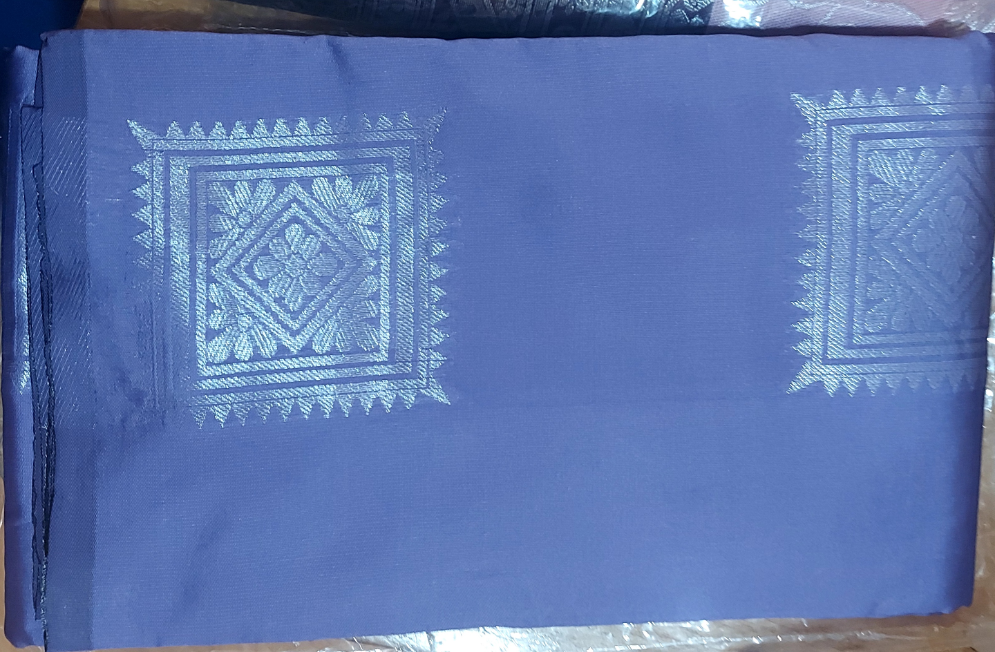Purple Saree with Silver Design