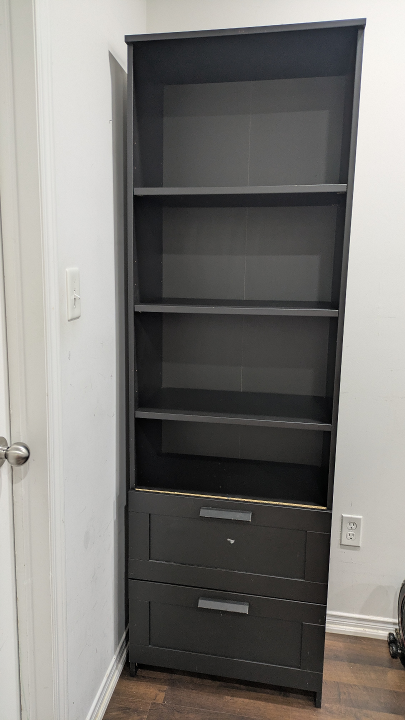 IKEA BRIMNES Black Bookcase with Two Drawers