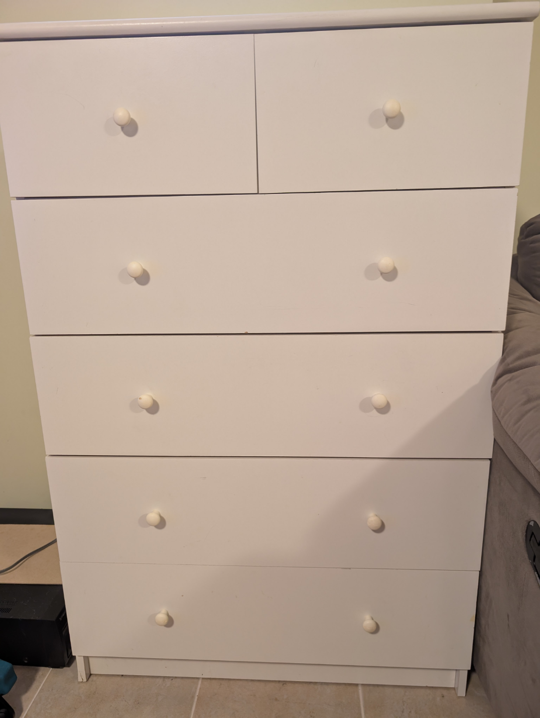 White Dresser with 6 Drawers