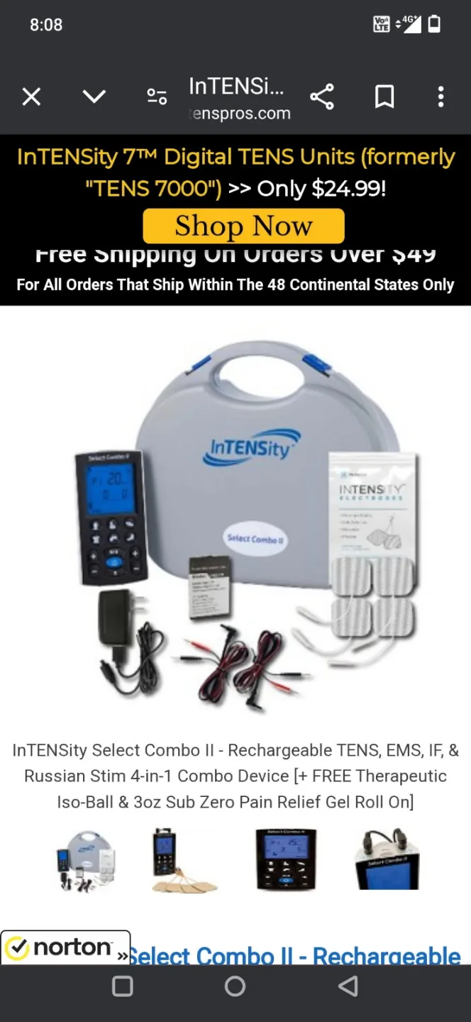 InTENSity Select Combo II TENS Unit - Rechargeable image indicator(2)