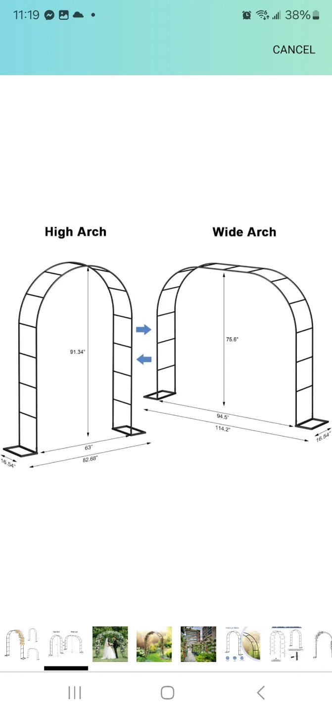 Black Metal Garden Arch Wedding Archway image indicator(2)