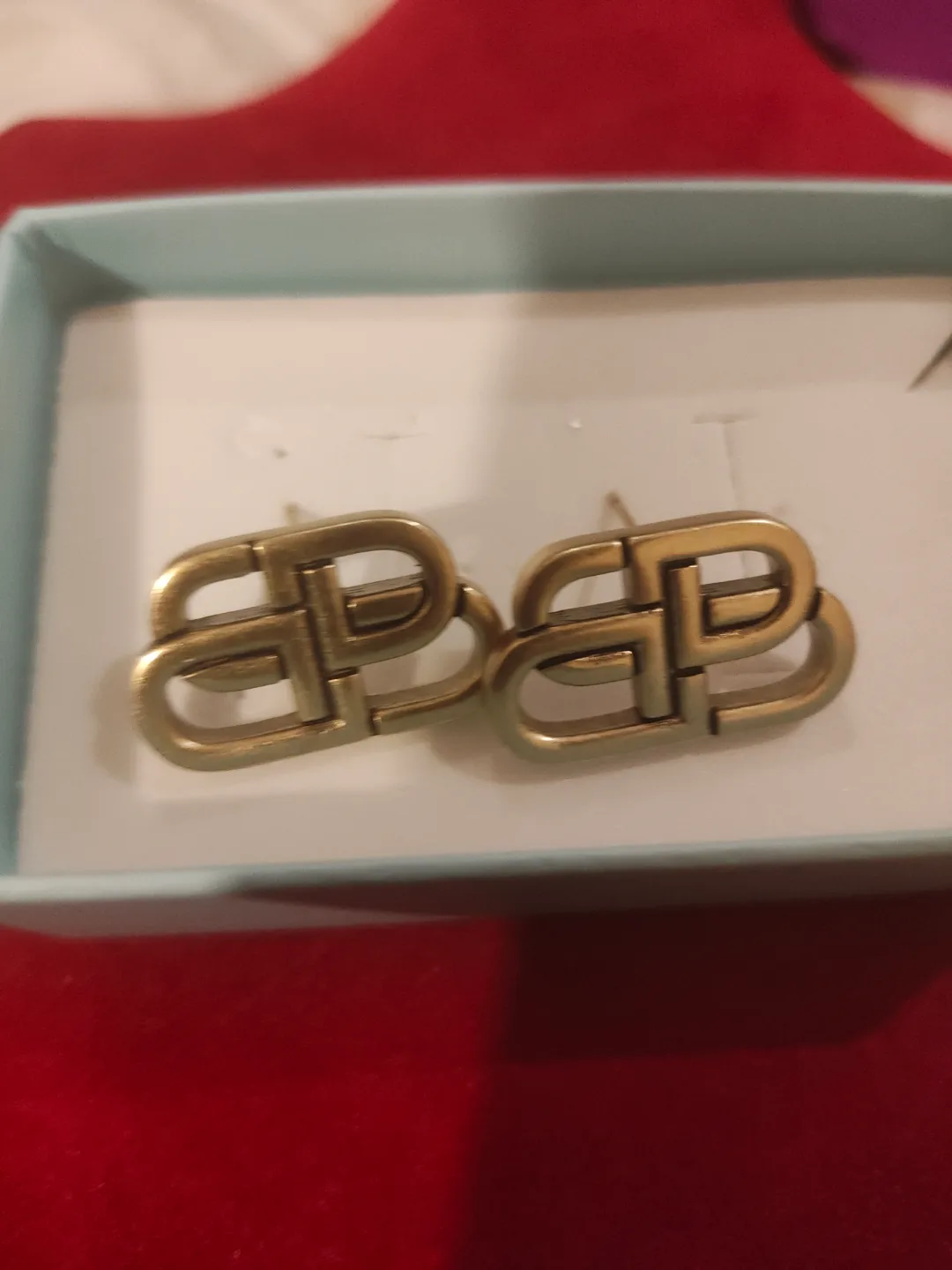 Balenciaga Gold-Tone Logo Earrings thumbnail