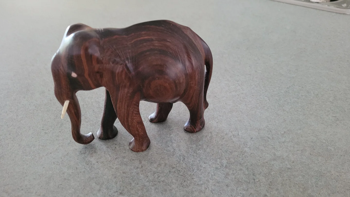 Wooden Elephant Figurine thumbnail