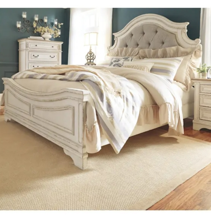 Queen Size Headboard Bed Frame - Antique White (MOVİNG SALE) - photo 2