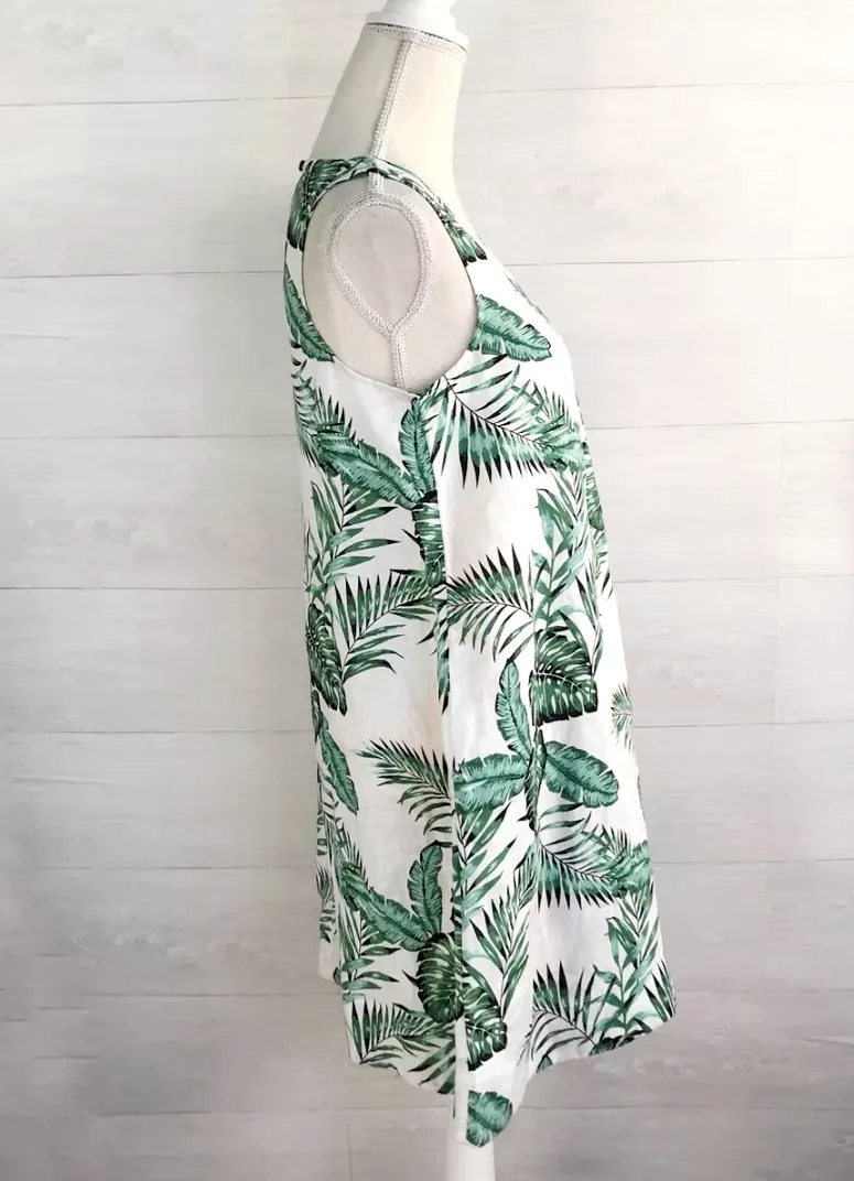 Plam Leaf Tropical Print Dress image indicator(4)