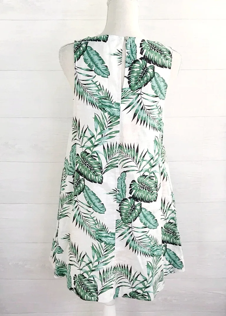 Plam Leaf Tropical Print Dress image indicator(5)