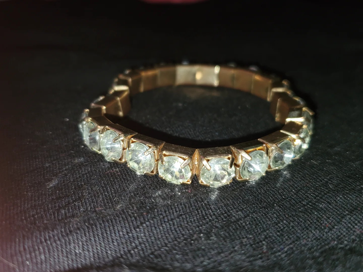 Gold & Pink Rhinestone Stretch Bracelet image indicator(6)