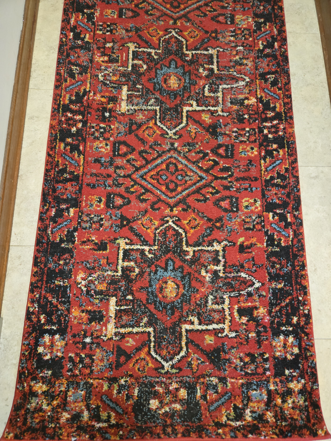 Red and Black Runner Rug, 2.4m x 0.7m - photo 2