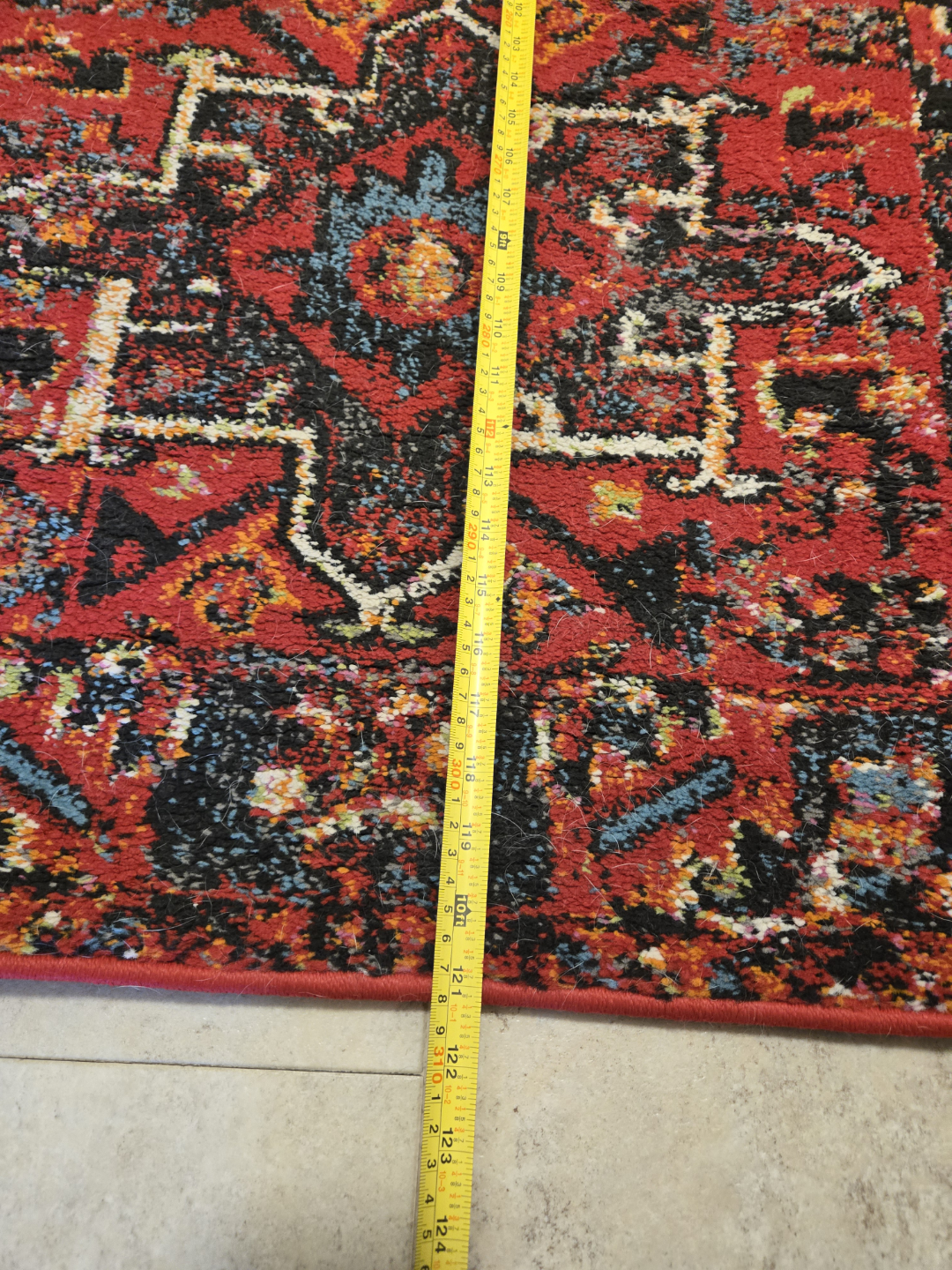 Red and Black Runner Rug, 2.4m x 0.7m - photo 3