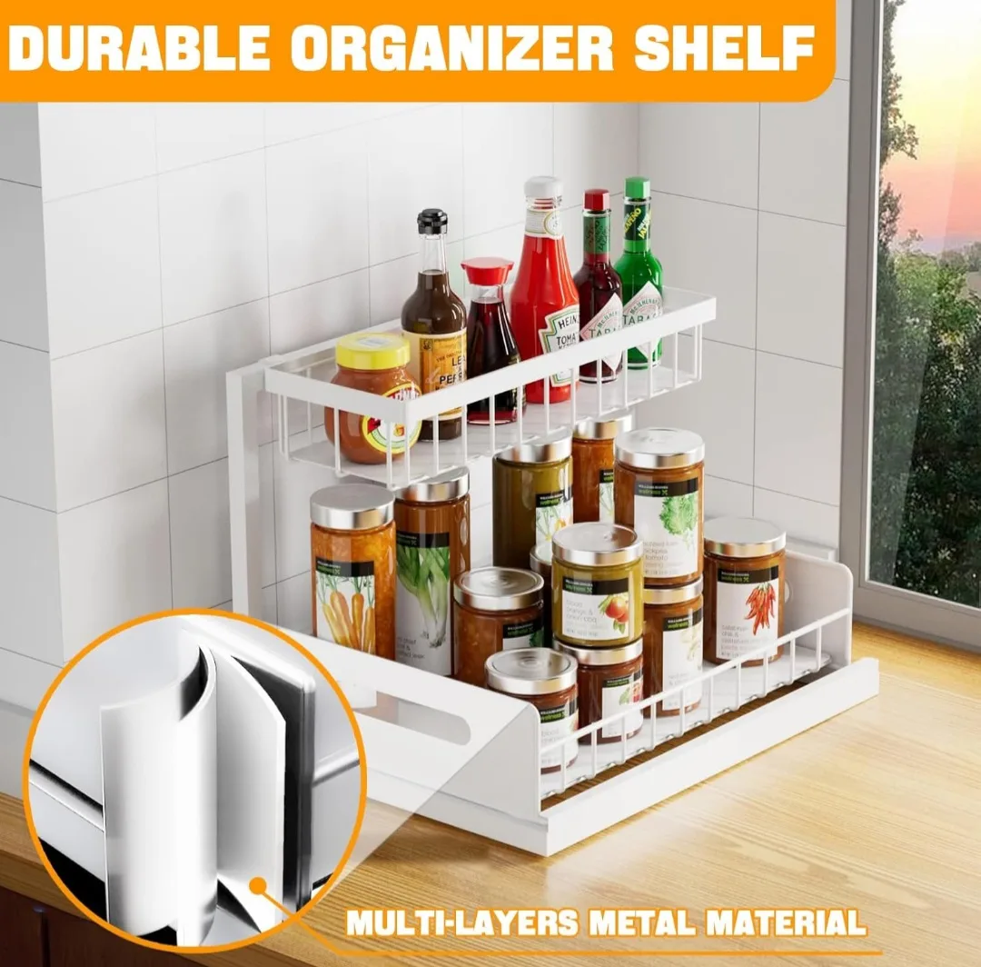 Two-Tier Under-Sink Organizer - White