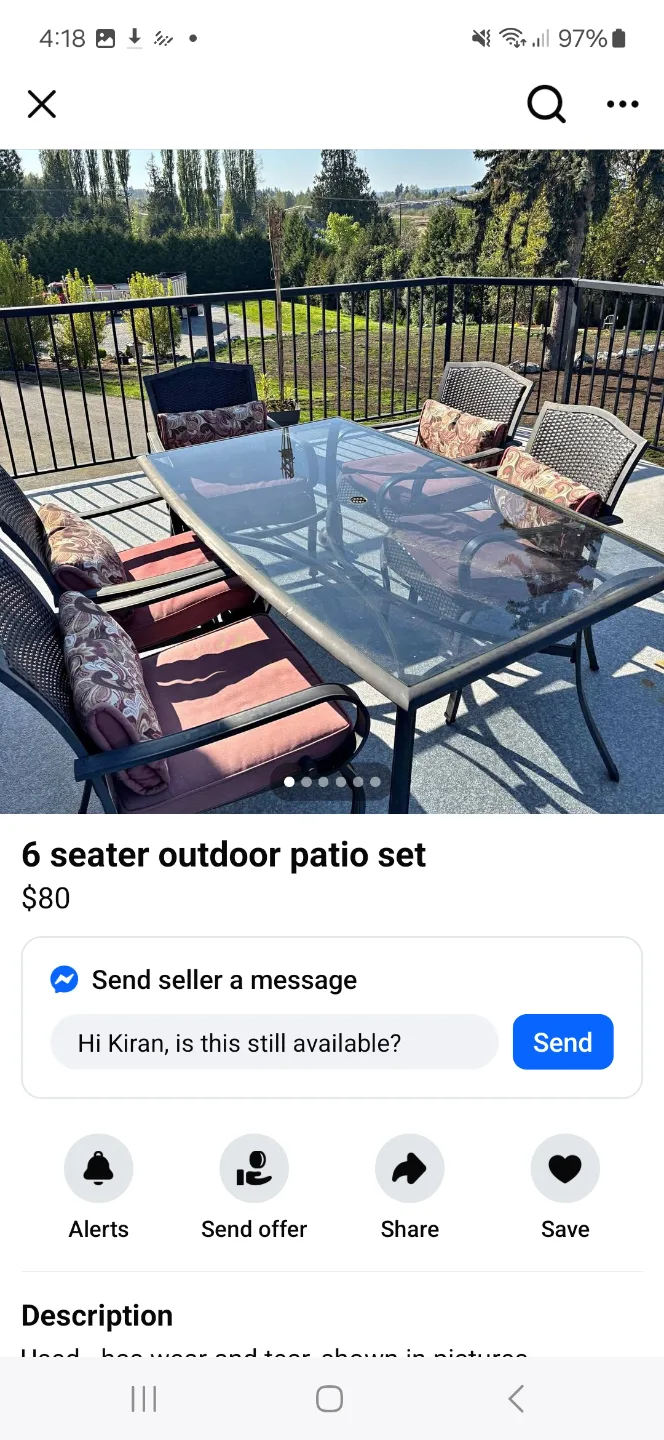 6 seater outdoor patio set thumbnail