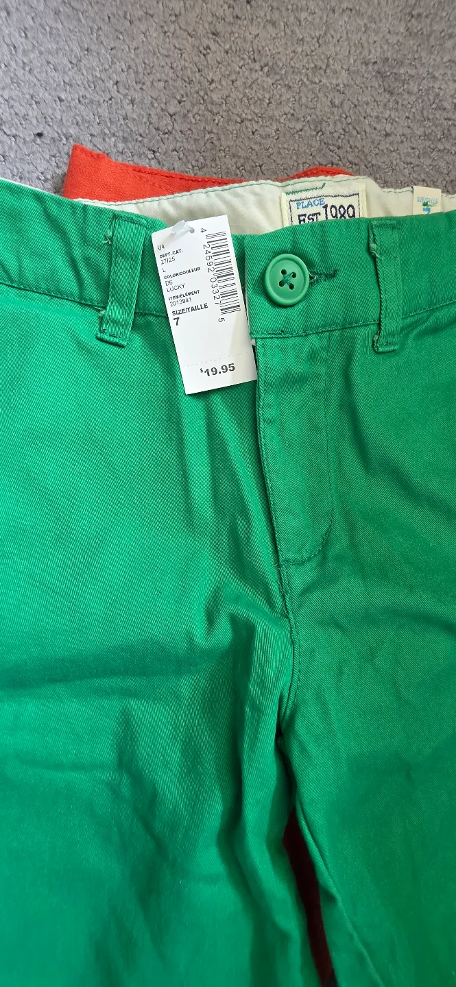 Place Est. 1989 Girls' Size 7 Shorts - Green & Orange thumbnail