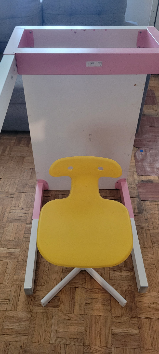 IKEA Mammut Children's Table and Chair Set - Pink and White - photo 5