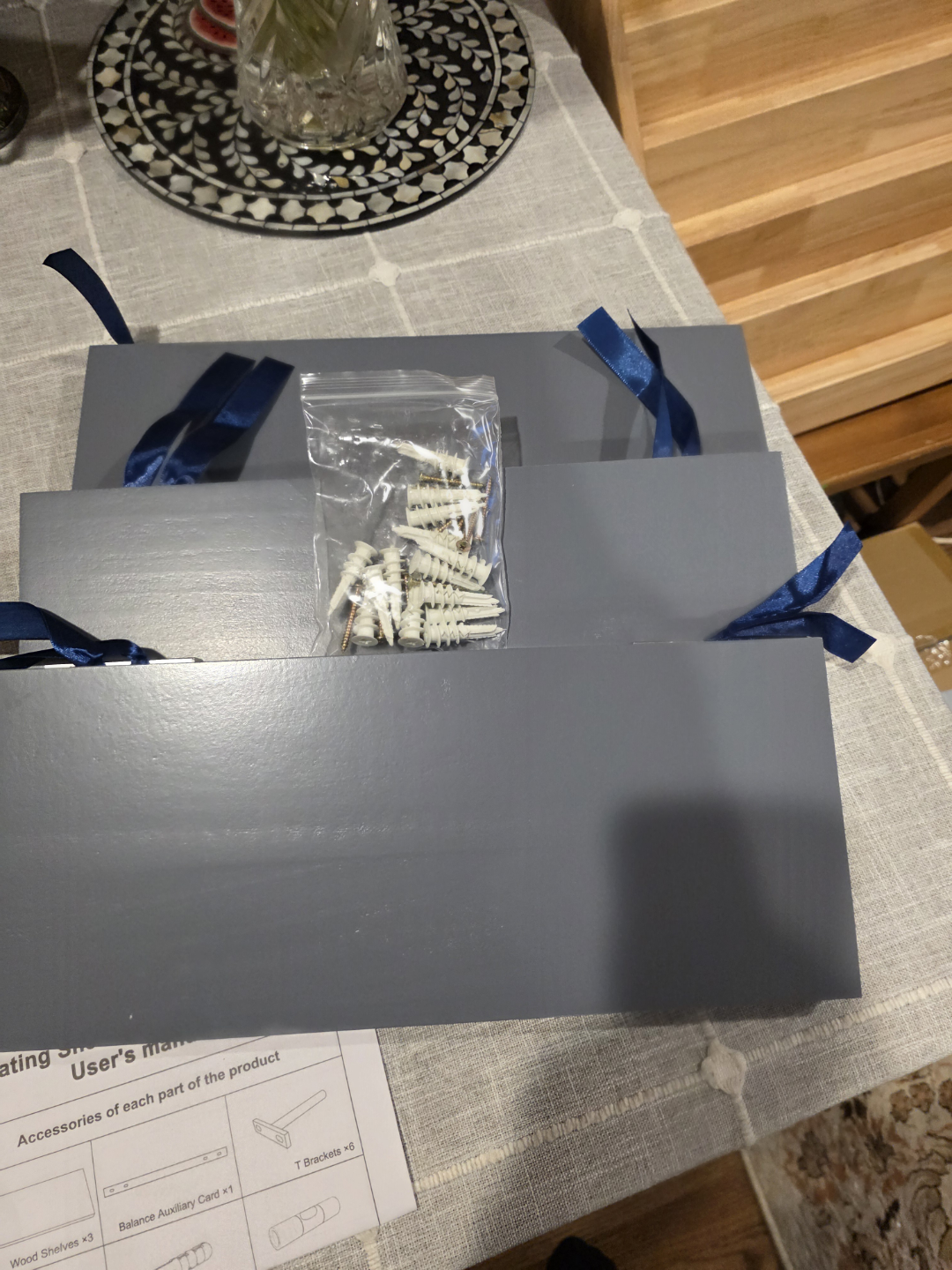 Set of 3 Gray Floating Shelves - photo 4