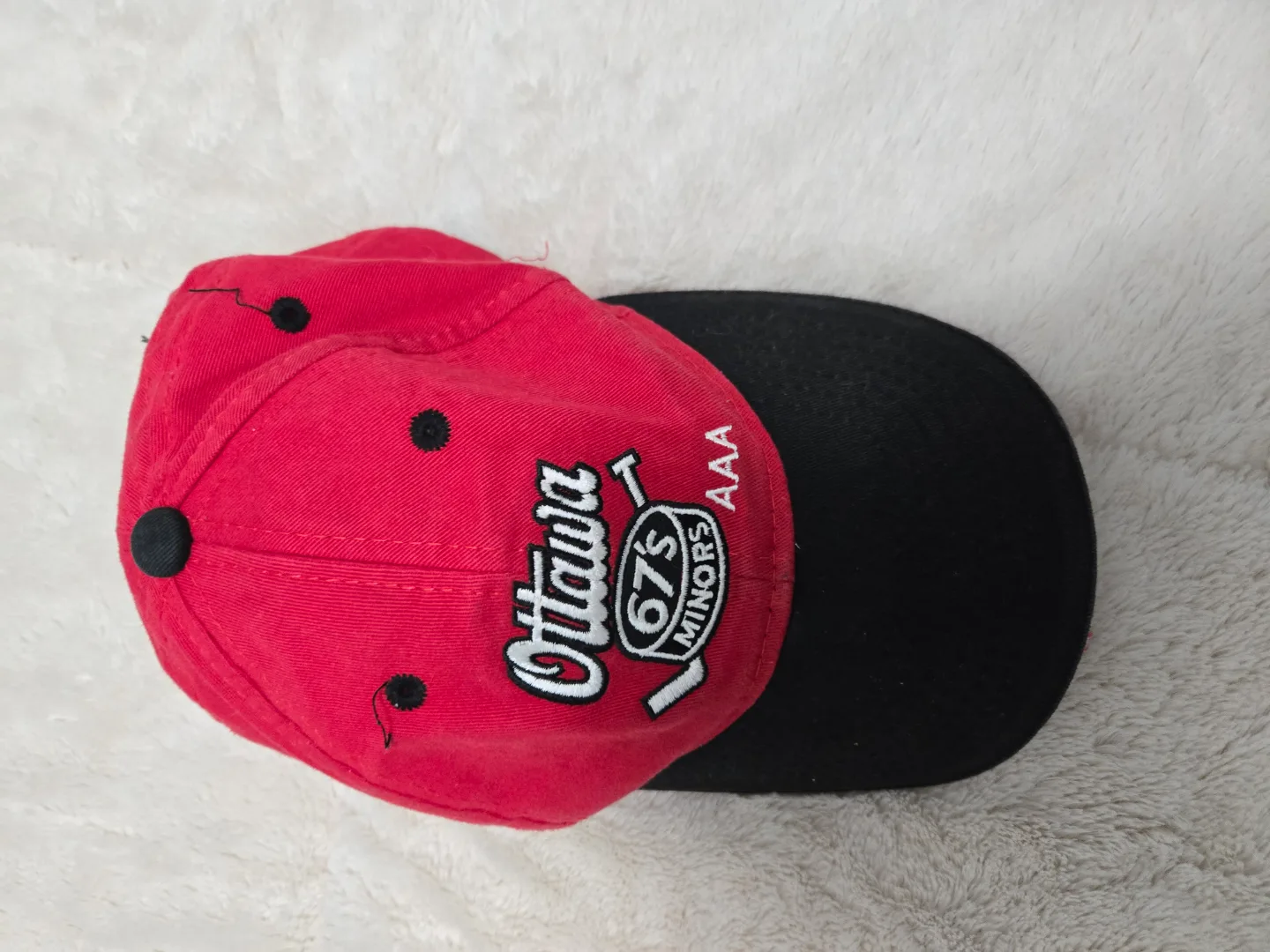 Ottawa 67's AAA Minors Red & Black Baseball Cap 🏒 thumbnail