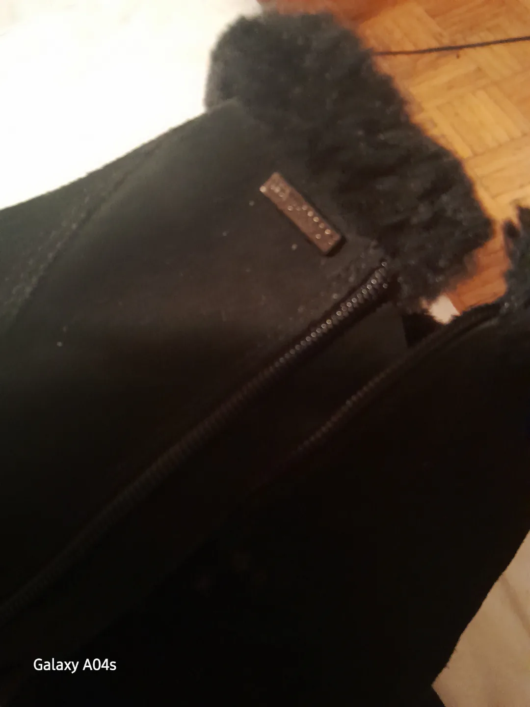 Women's Black Suede Ankle Boots with Faux Fur image indicator(2)