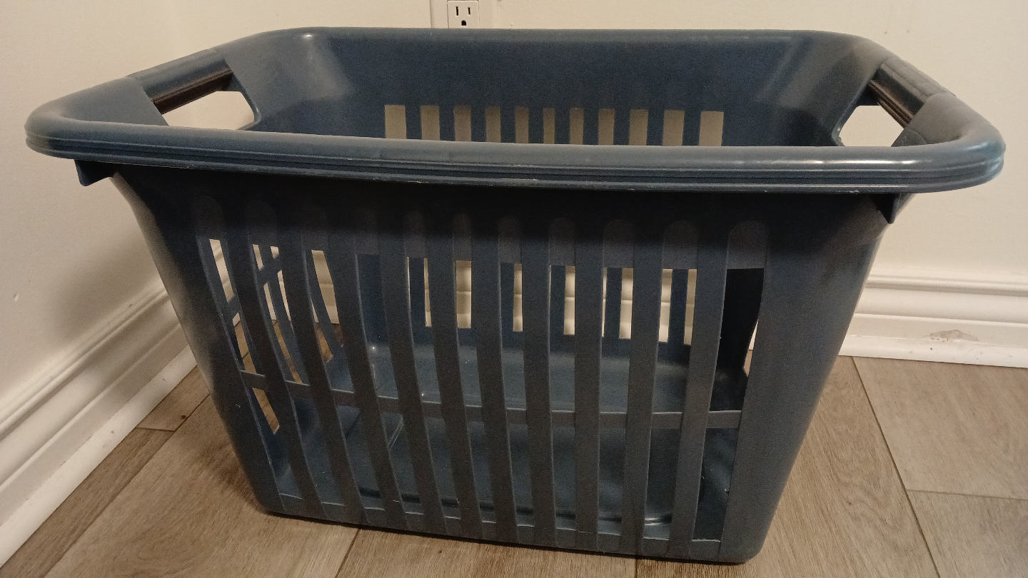 Grey Plastic Laundry Basket