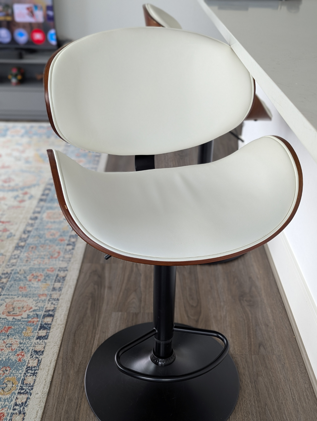 Pair of Mid-Century Modern Adjustable Bar Stools