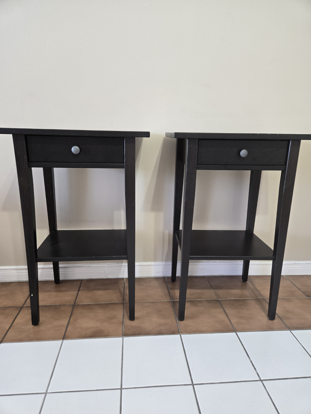 Pair of IKEA Black Nightstands