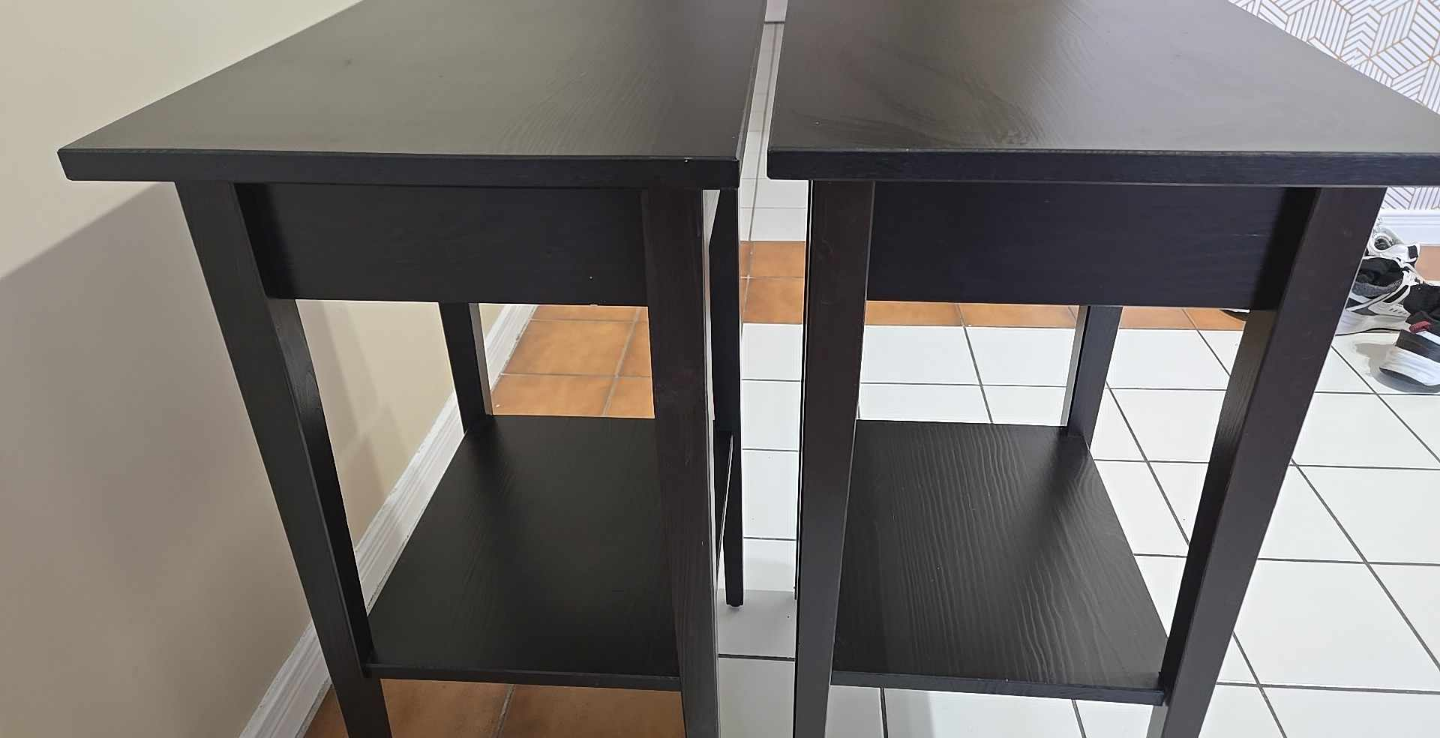 Pair of IKEA Black Nightstands - photo 3