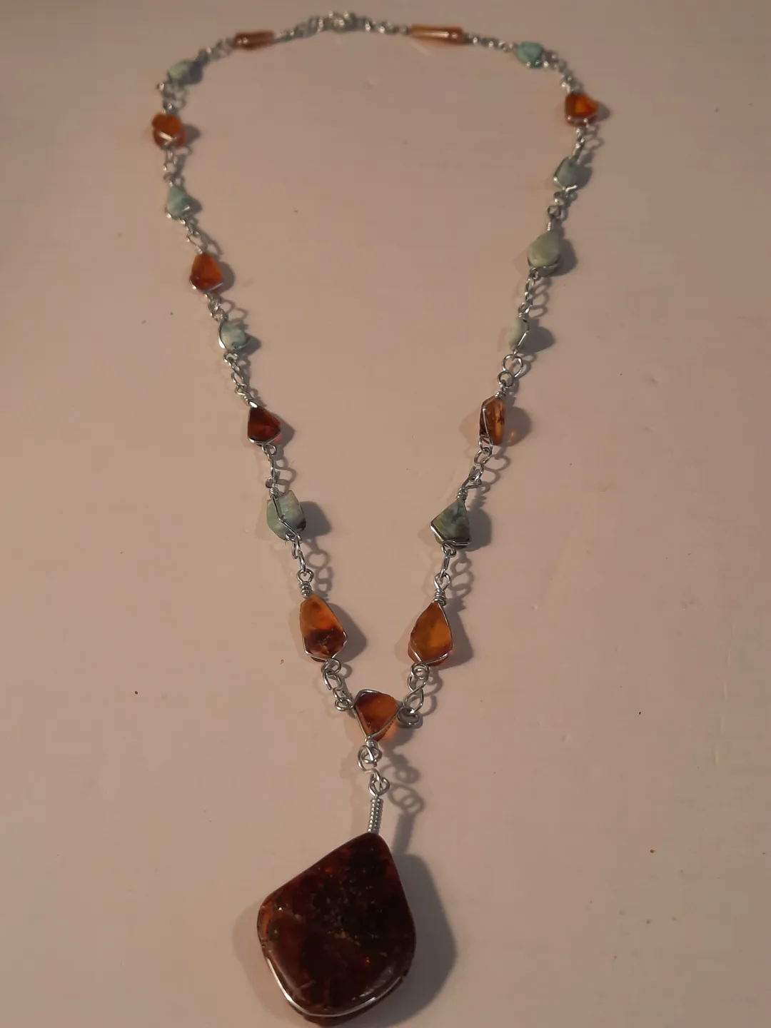 Amber and larimare Necklace thumbnail