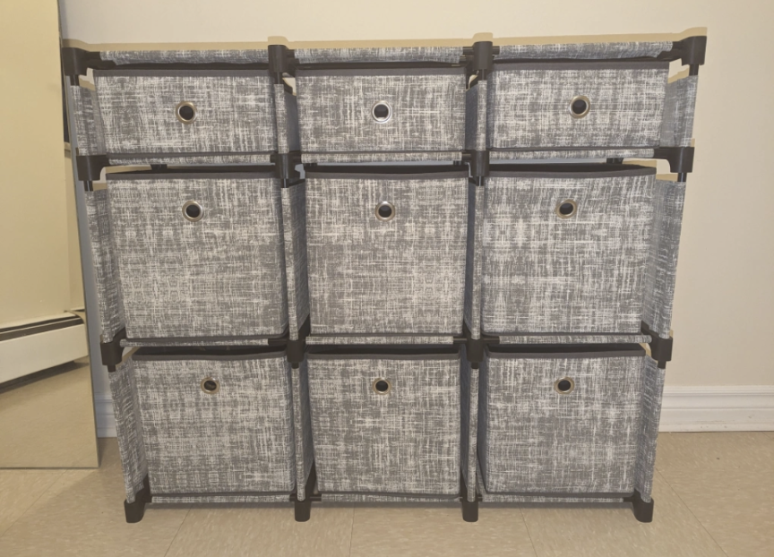 Grey Fabric Storage Organizer with 9 Drawers